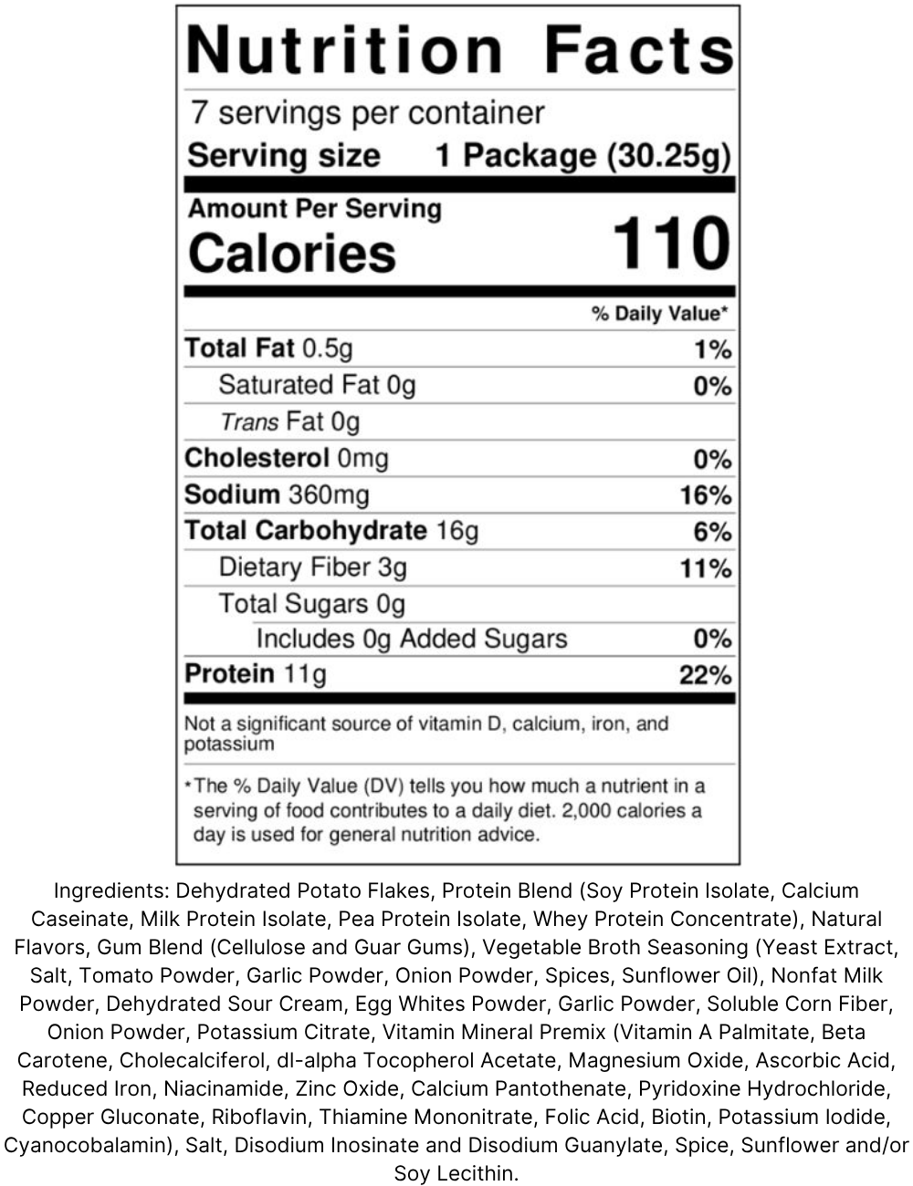 110 calories per serving.